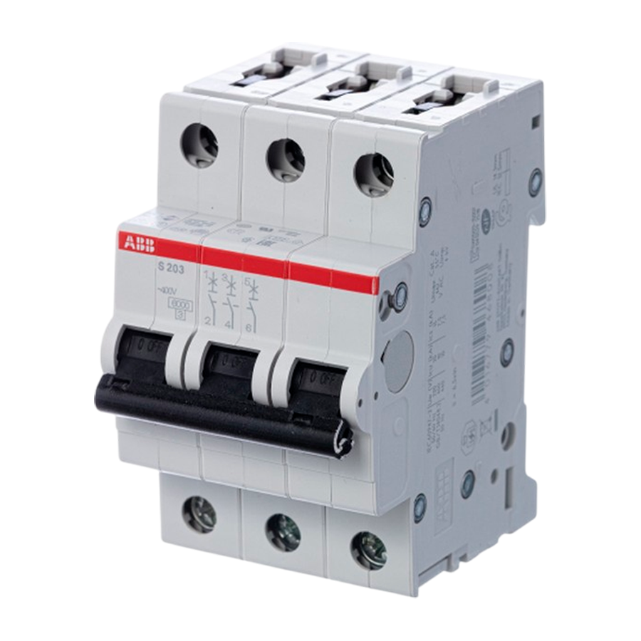 Автоматический выключатель S203 C20, 3-полюсный, 20А, 6kA (хар-ка C) ABB, 2CDS253001R0204