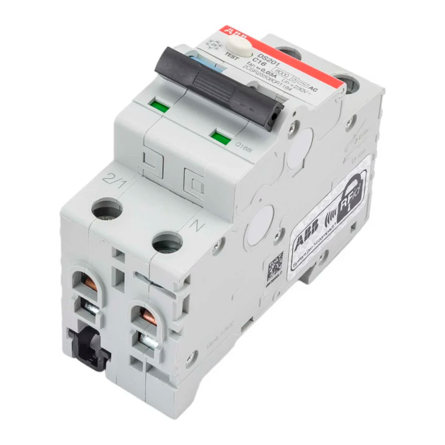 Диффавтомат 1P+N DS201 C16 AC30, 16А, 30mA, тип AC, 6kA (хар-ка C) ABB, 2CSR255080R1164